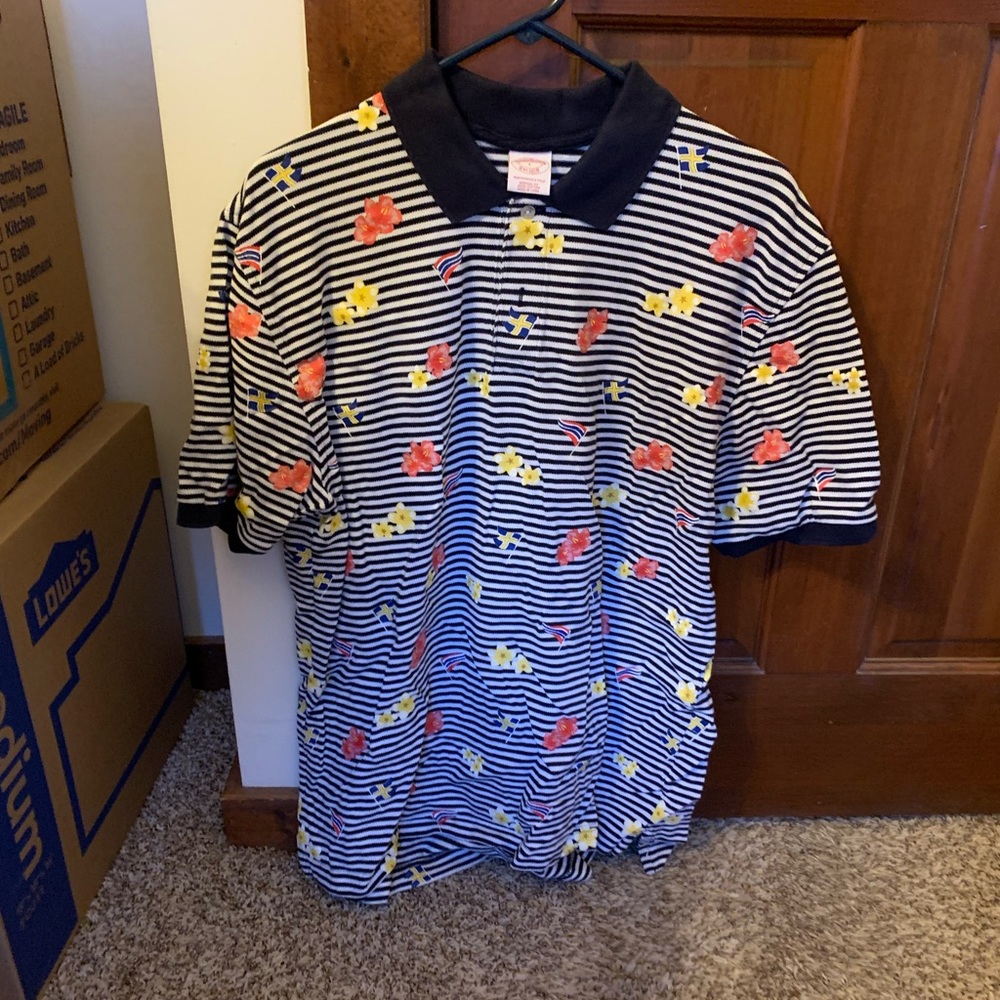 Brooks Brothers Men’s Collar Shirt, Nautical Theme, Size Large